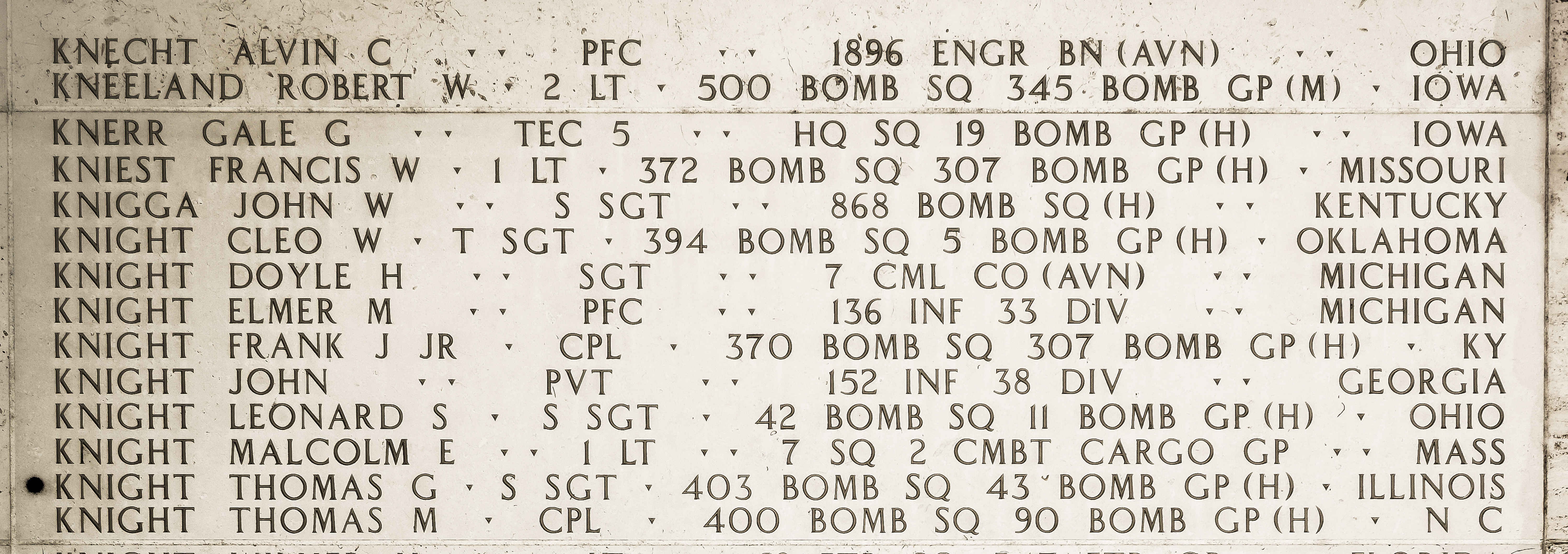 Alvin C. Knecht, Private First Class